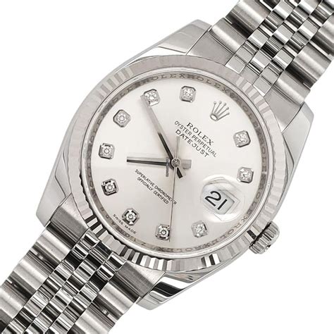 rolex datejust 36 silver diamonds|rolex datejust 36mm for sale.